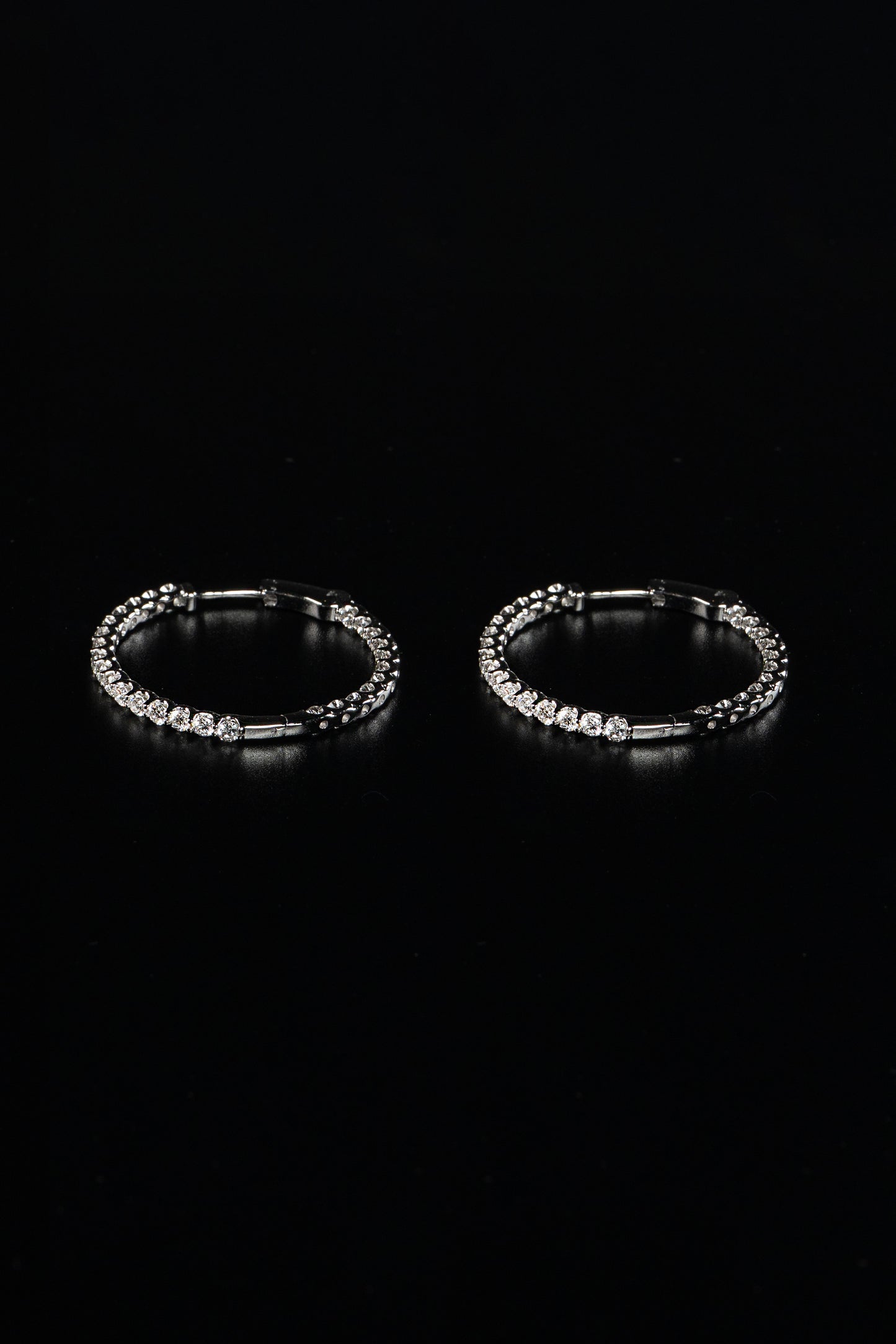 14K White Gold Lab Grown Diamond Hoop Earrings