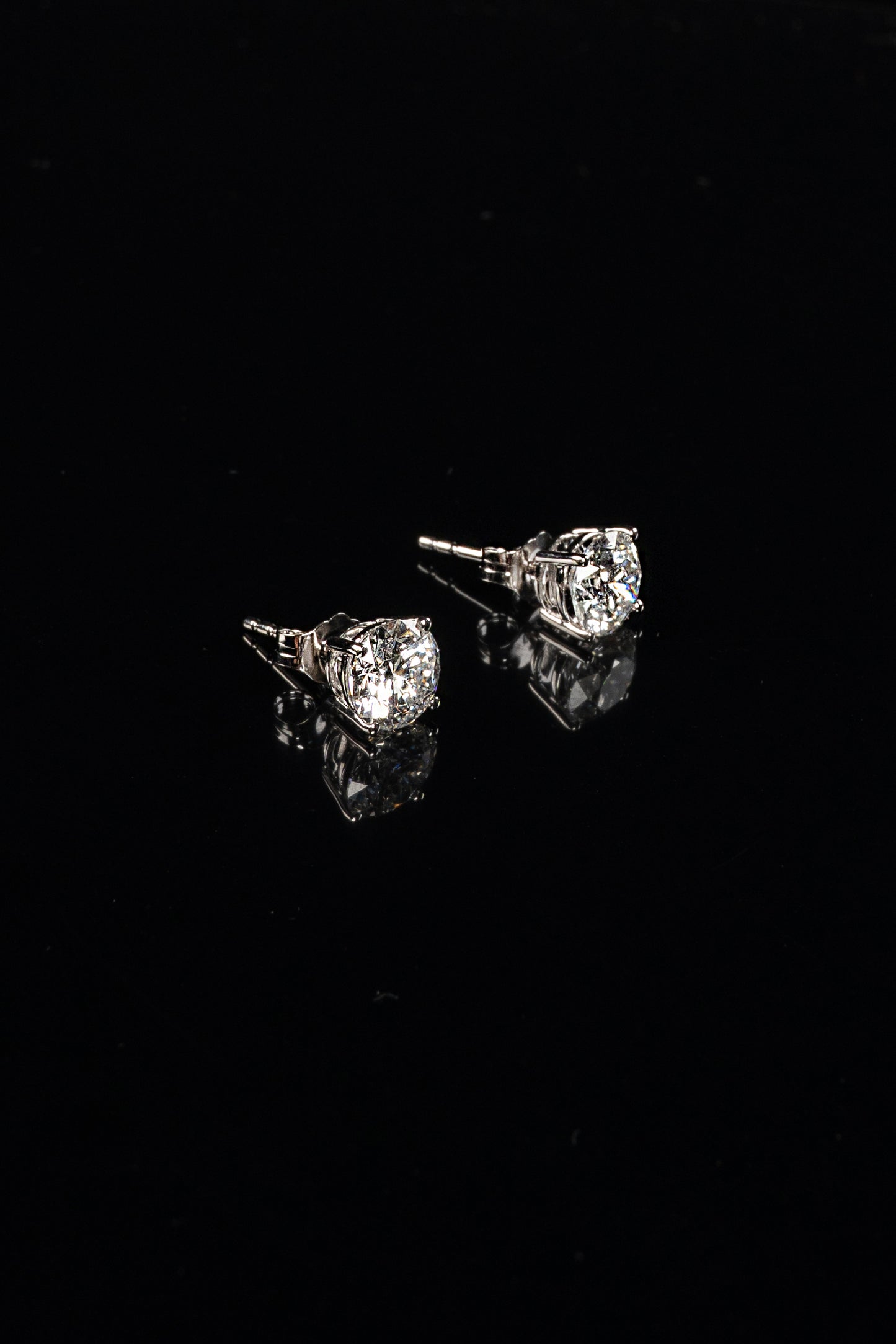 14K White Gold Lab Grown Diamond Round Stud Earrings