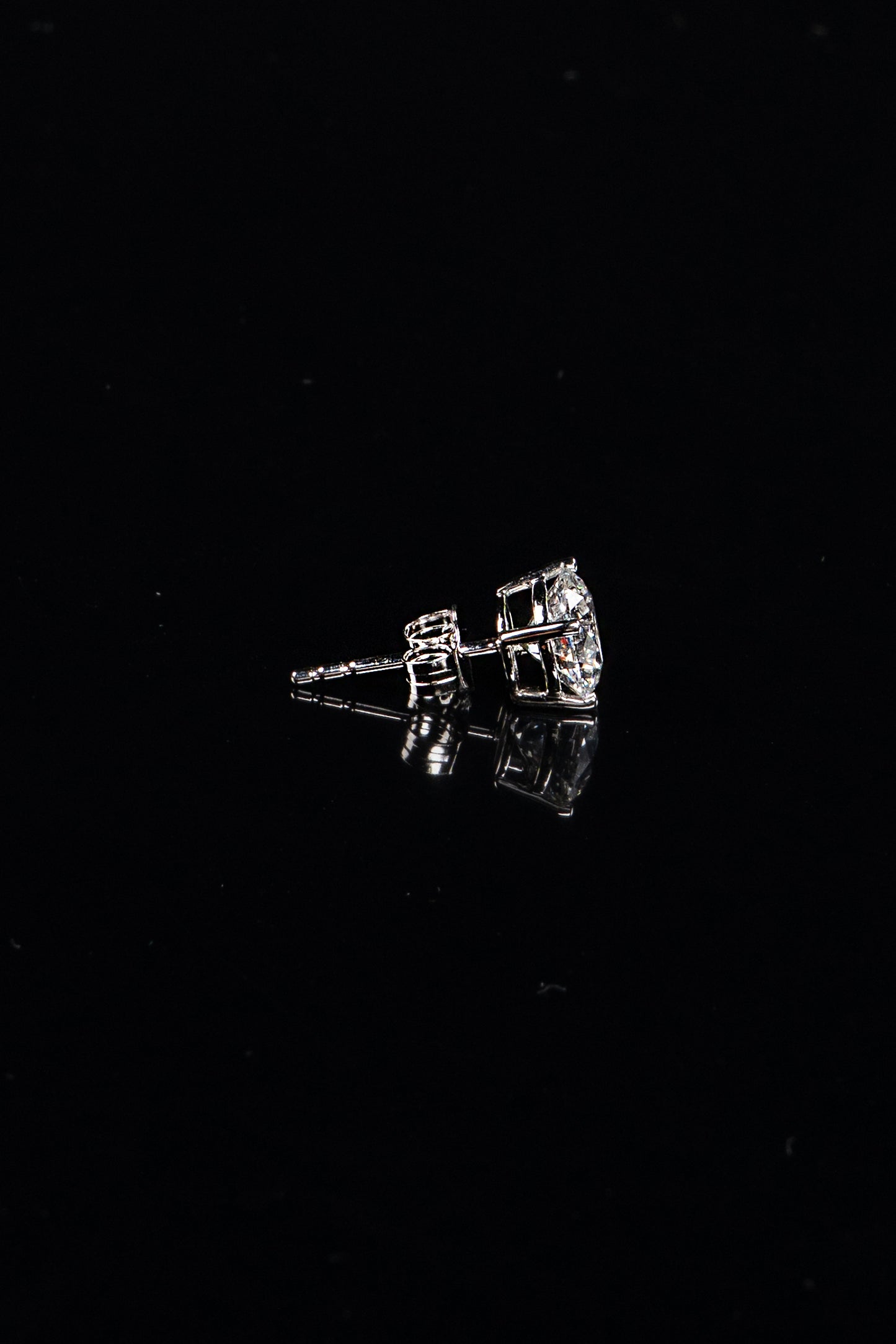 14K White Gold Lab Grown Diamond Round Stud Earrings