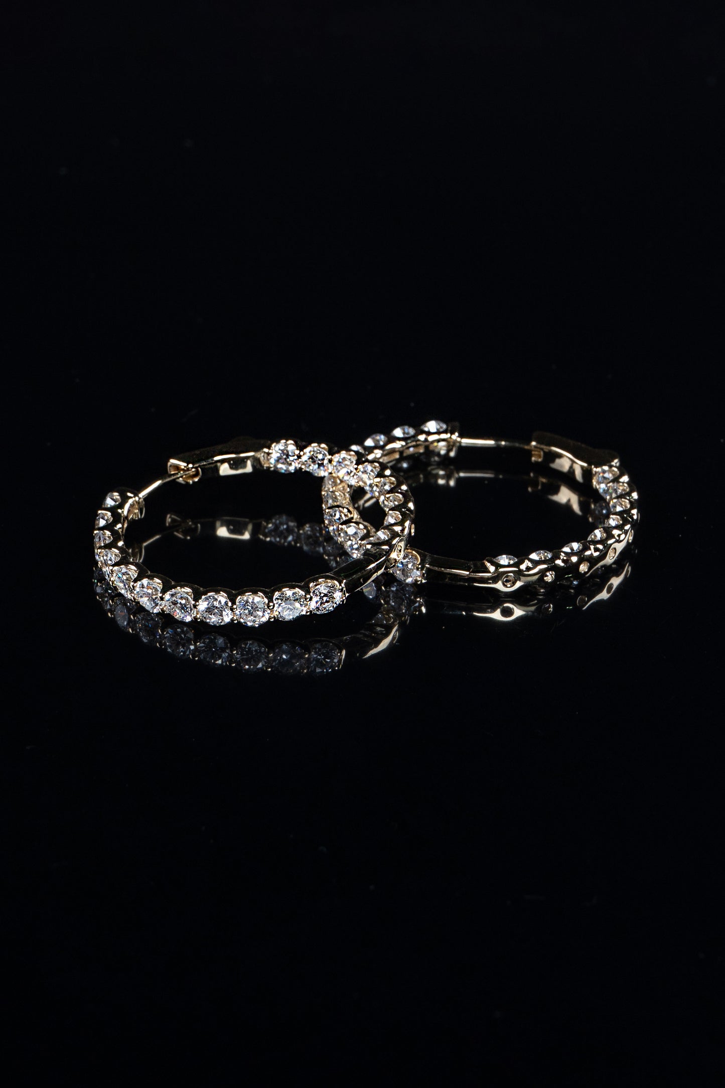 14K White Gold Lab Grown Diamond Hoop Earrings