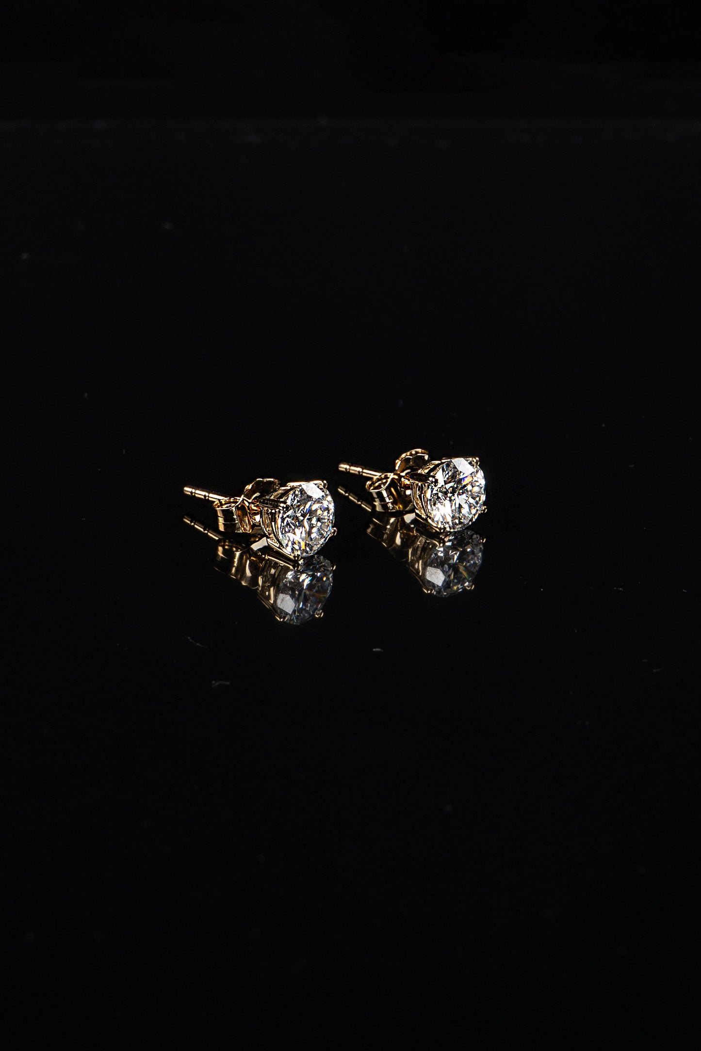 14K White Gold Lab Grown Diamond Round Stud Earrings