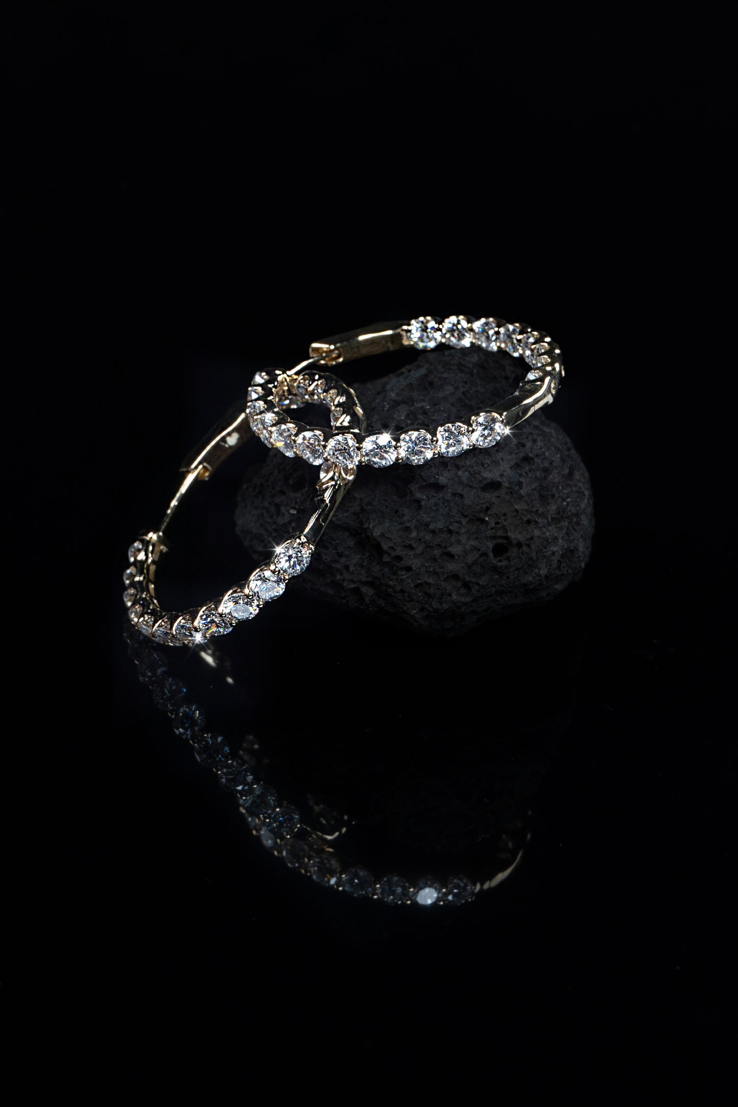 14K White Gold Lab Grown Diamond Hoop Earrings