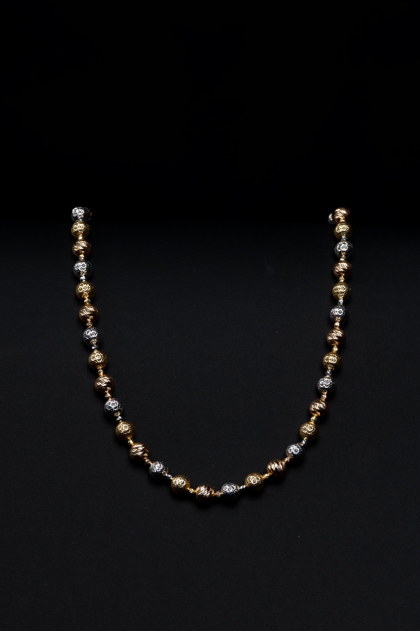 18k Yellow/White Gold Bead Necklace