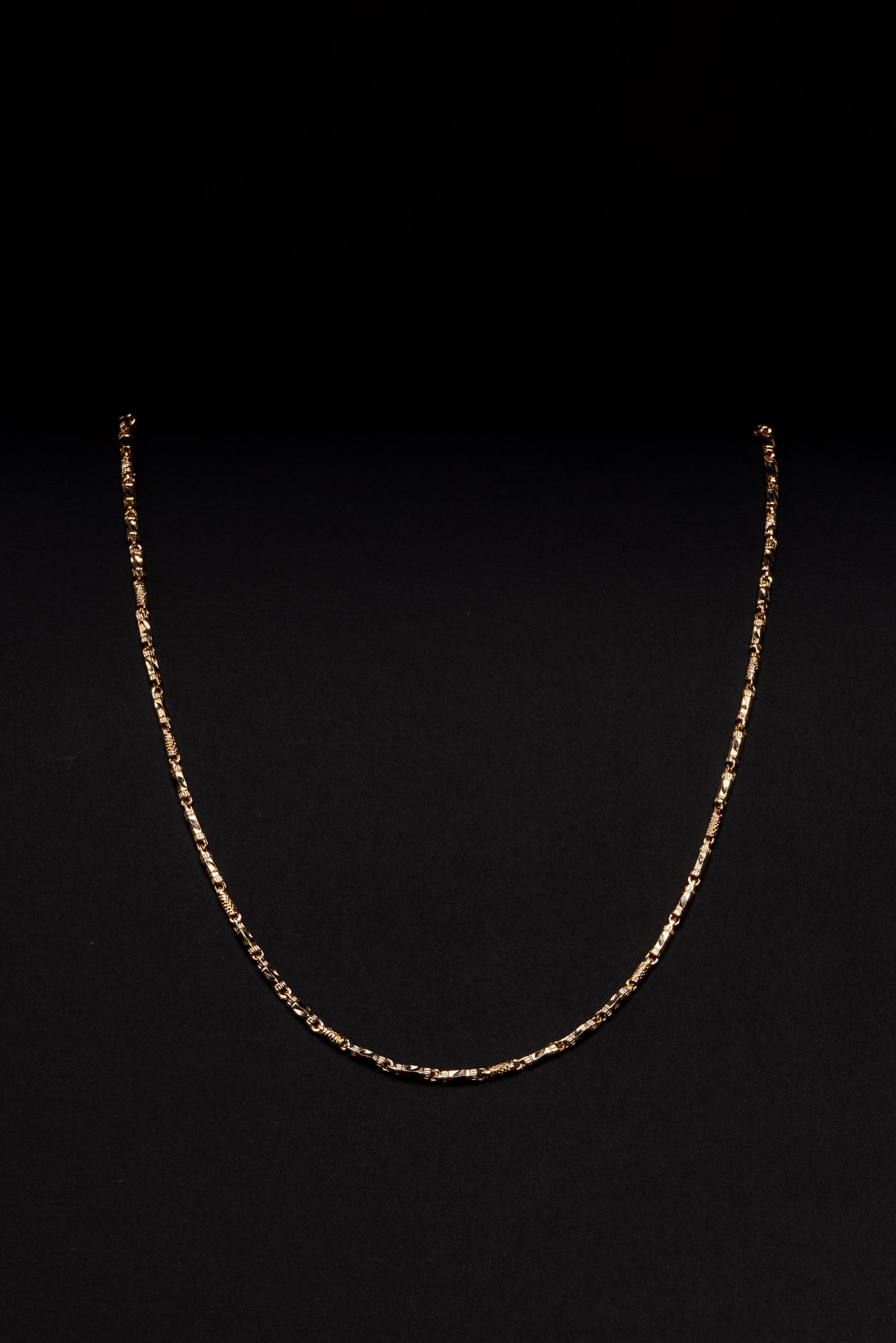 18k Yellow Diamond Cut Box Link Necklace