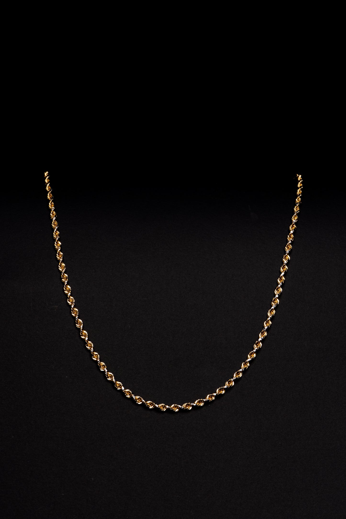 18k Yellow/White Gold Two Tone Rope Necklace