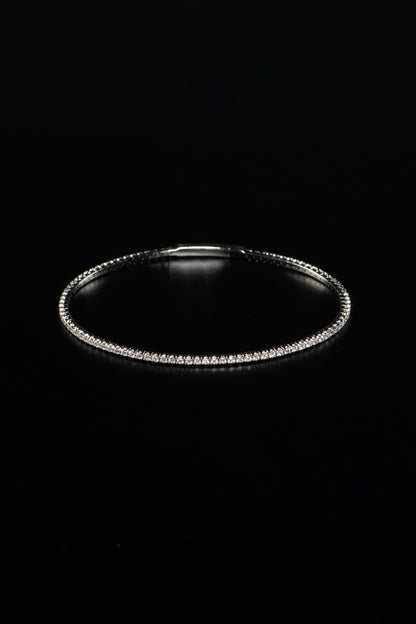 14k White Gold Lab Grown Diamond Bangle Bracelet
