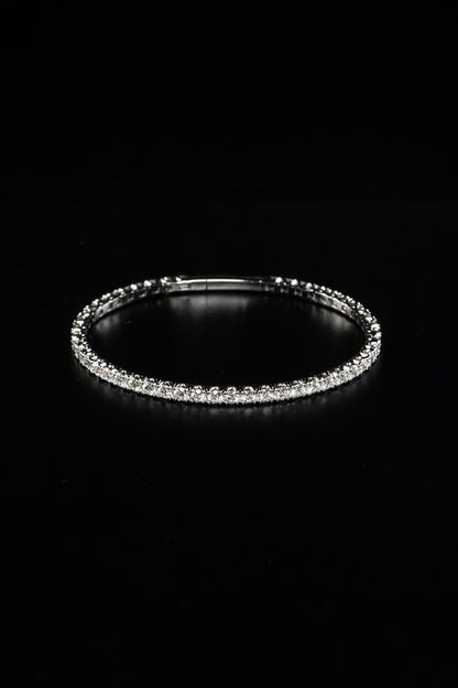 14k White Gold Lab Grown Diamond Bangle Bracelet