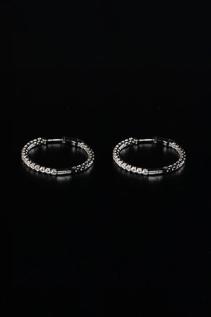 14K White Gold Lab Grown Diamond Hoop Earrings