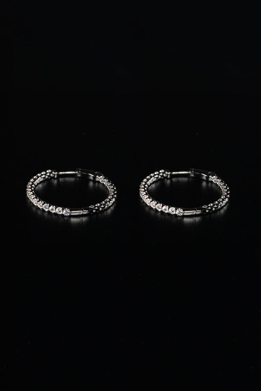 14K White Gold Lab Grown Diamond Hoop Earrings