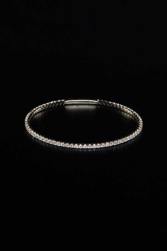 14k White Gold Lab Grown Diamond Bangle Bracelet