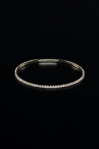 14k White Gold Lab Grown Diamond Bangle Bracelet