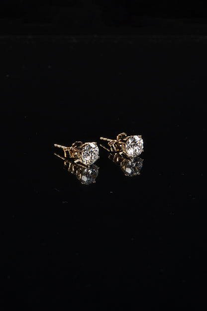 14K White Gold Lab Grown Diamond Round Stud Earrings