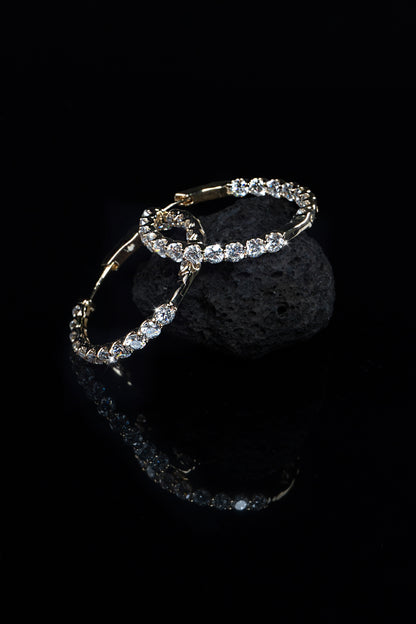 14K White Gold Lab Grown Diamond Hoop Earrings