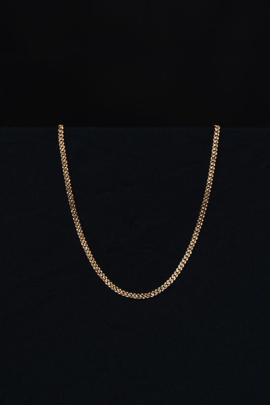 18k Yellow Gold Diamond Cut Cuban Necklace