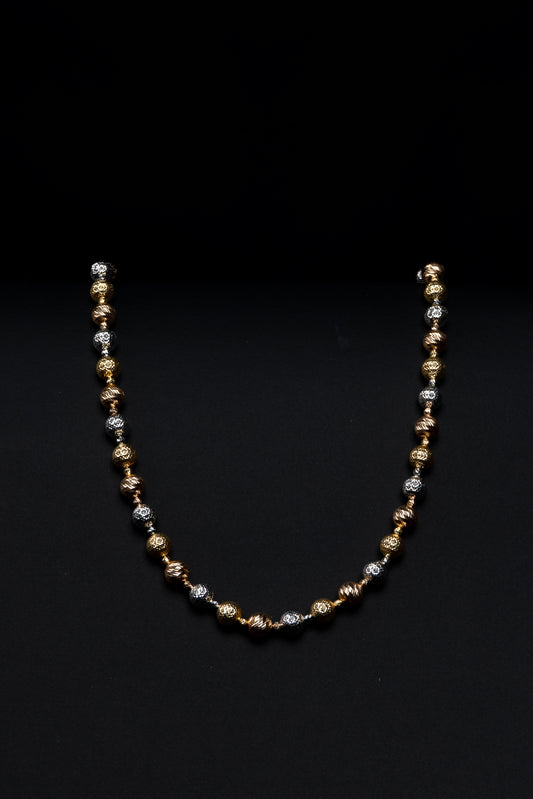 18k Yellow/White Gold Bead Necklace