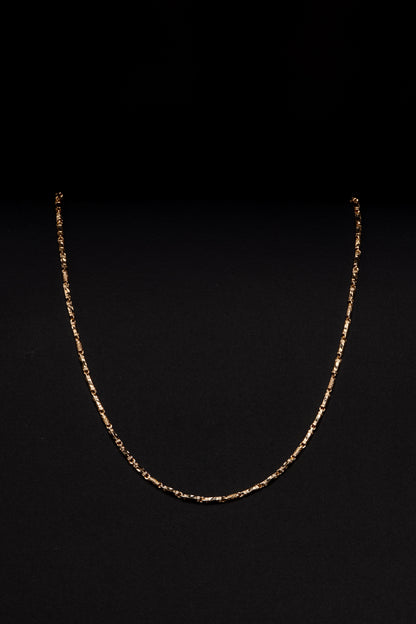 18k Yellow Diamond Cut Box Link Necklace