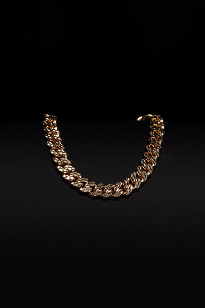 18k Yellow Gold Diamond Cut Cuban Bracelet