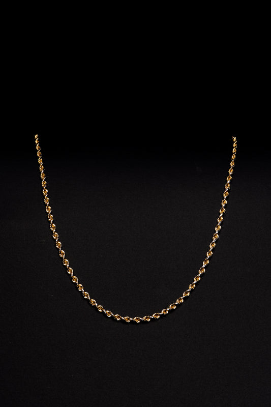 18k Yellow/White Gold Two Tone Rope Necklace