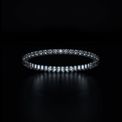 18k White Gold Natural Diamond Bangle Bracelet